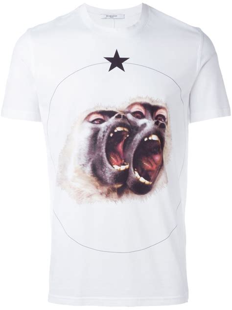 givenchy monkey white|Givenchy t shirts black and white.